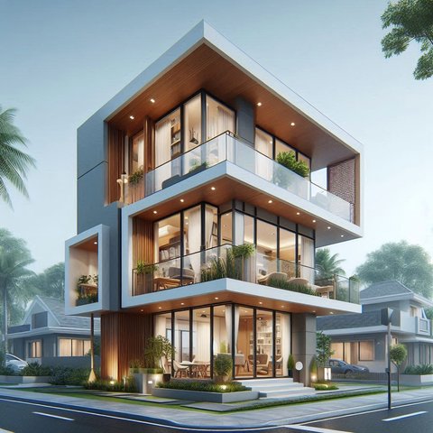 9 Ide Desain Rumah Minimalis 3 Lantai yang Terkesan Mewah, Elegan, dan Modern