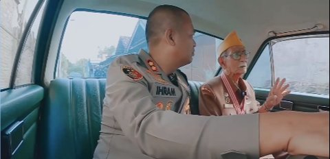 Dijemput Pakai Mobil Klasik, Veteran Polisi Usia 112 Tahun Kisahkan Perjuangannya yang Luar Biasa