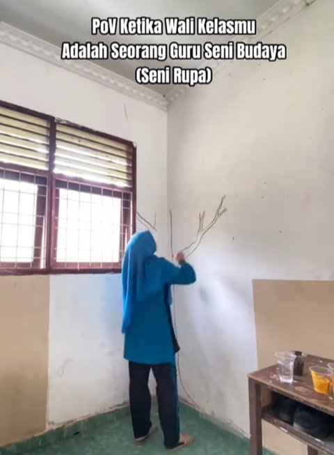 Keren Banget, Aksi Guru Kesenian Hias Ruang Kelas Ini Tuai Pujian Warganet