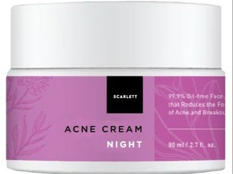 1. Scarlett Whitening Acne Night Cream: Atasi Jerawat Meradang dengan Formula Lengkap