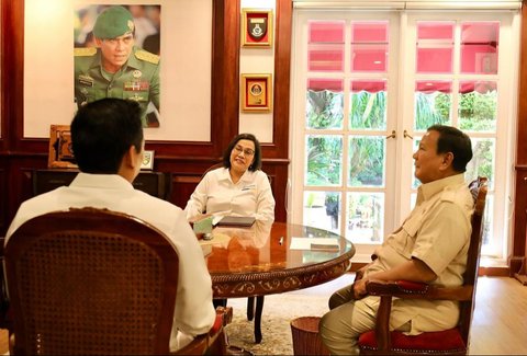 Pertemuan Penting Prabowo dengan Sri Mulyani, Terpampang Foto Jenderal TNI Adik Ipar Soeharto