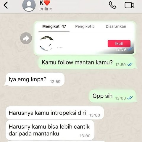 Dibilang Sang Pacar Lebih Cantik Mantannya, Jawaban Cewek ini Menohok dan Puas Banget