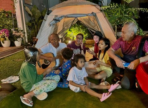 Liburan Sederhana Ala Sri Mulyani, Camping Sama Cucu di Halaman Rumah Ada Bintang Tamu Favorit Makin Seru