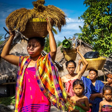 Cara Unik Warga Lombok Peringati Maulid Nabi, Kompak Menumbuk Padi Diiringi Musik Gamelan