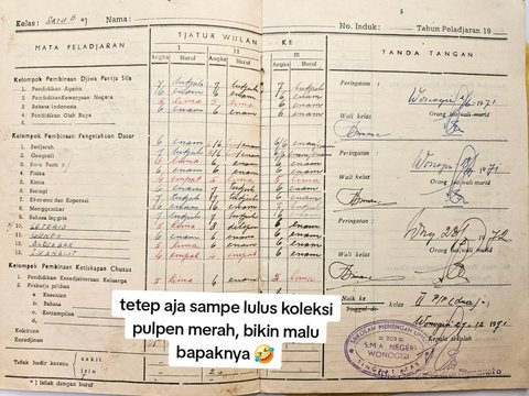 Sang Anak Temukan Rapor hingga Ijazah Jadul Milik Ayahnya, Banyak Nilai Merah hingga Izin Sakit 50 Hari