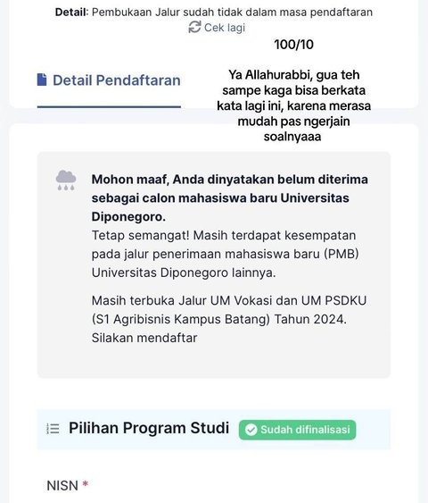 Pria Ini Bagikan Kisah Perjuangan Masuk PTN, Akhirnya Lolos usai 6 Kali Gagal