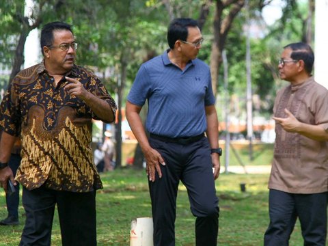 FOTO: Bertemu Pramono Anung-Rano Karno di Taman Semanggi, Ahok Kasih Saran ini Jika Terpilih Gubernur Jakarta