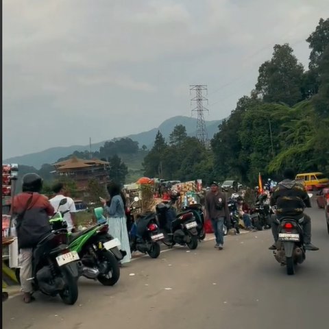 Fakta Puncak Bogor Kembali Dipadati PKL Liar Usai Ditertibkan, Dagang hingga Lewati Garis Marka Jalan