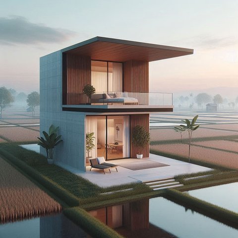 Tak Selalu Ndeso, Ini 7 Desain Rumah Minimalis Pinggir Sawah yang Estetik dan Bikin Tetangga Iri