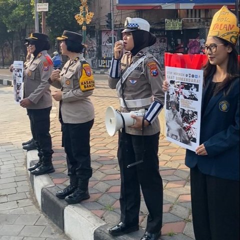 Polresta Malang Rayakan Hari Jadi Polwan ke-76, Adakan Kolaborasi Kampanye Berhenti Merokok Saat Berkendara