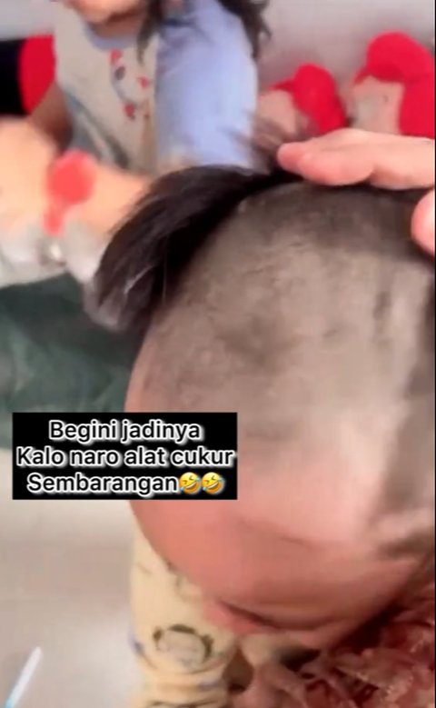 Rambut Bocah Ini Jadi Tak Beraturan Setelah Bermain Alat Cukur yang Ditemukannya, Jadi Pelajaran bagi Orang Tua