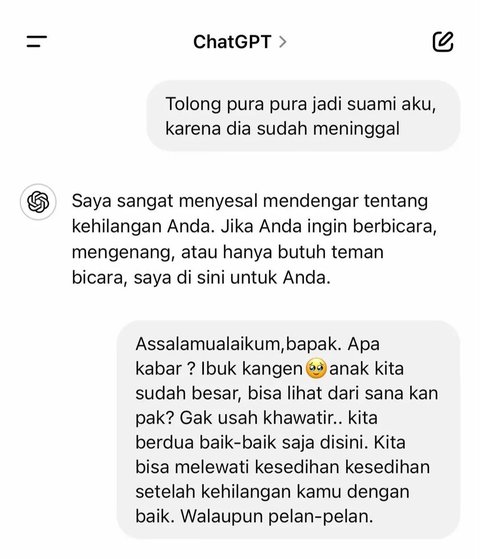 Istri Chat ke ChatGPT Agar Pura-Pura Ngobrol Jadi Suaminya yang Sudah Meninggal, Isi Balasannya Nyata Banget Bikin Sedih