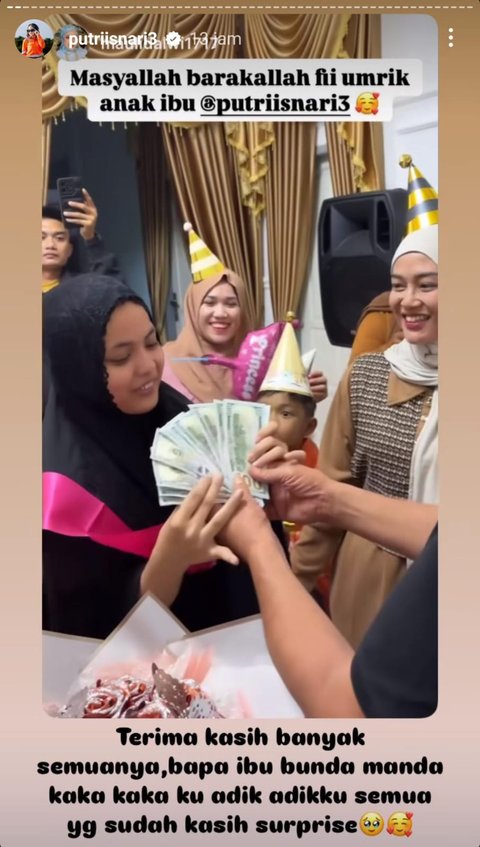 Potret Perayaan Ulang Tahun ke-21 Putri Isnari, Diwarnai Kejutan dan Kado Uang Tunai Ratusan Dolar