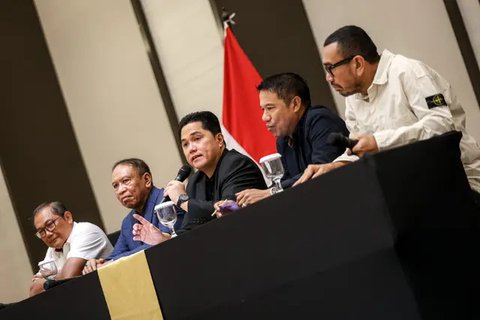 FOTO: Momen Erick Thohir Blak-blakan Alasan Pecat Shin Tae-yong, Singgung Strategi yang Disepakati Pemain