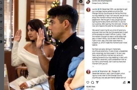 Cerita Lucu Aurelie Moeremans Mendadak Nikah Kian di Pengadilan California, Awalnya Cuma Datang untuk Hal Ini