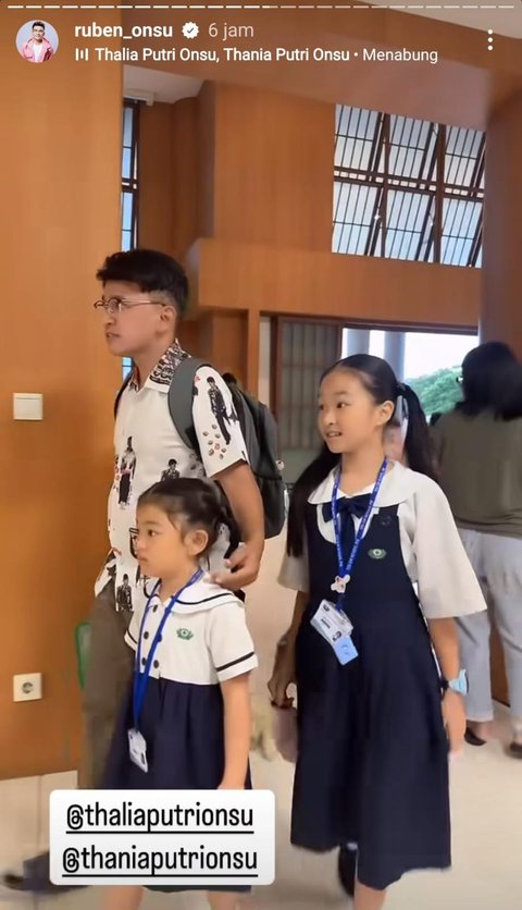 7 Potret Ruben Onsu Antar Anaknya Thalia dan Thalia ke Sekolah saat Sarwendah Masuk Rumah Sakit di Singapura