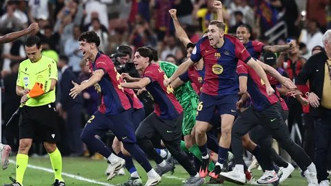 FOTO: Ngerinya Barcelona Bantai Real Madrid Lewat Comeback Spektakuler di Final Supercopa de Espana 2025