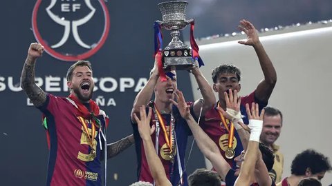 FOTO: Ngerinya Barcelona Bantai Real Madrid Lewat Comeback Spektakuler di Final Supercopa de Espana 2025