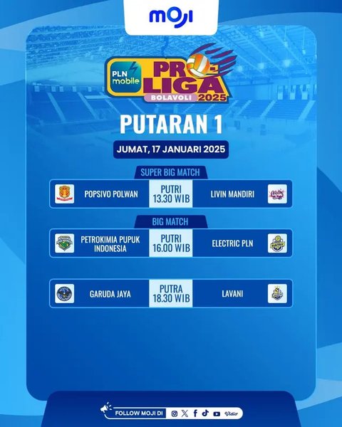 Popsivo Polwan Vs Livin Mandiri Awali PLN Mobile Proliga 2025 di Putaran 1 Minggu Ketiga, Catat Jadwalnya!