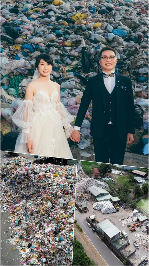 FOTO:  Lain Daripada yang Lain, Calon Pengantin Asal Taiwan Ini Bikin Foto Preweding di Tempat Sampah
