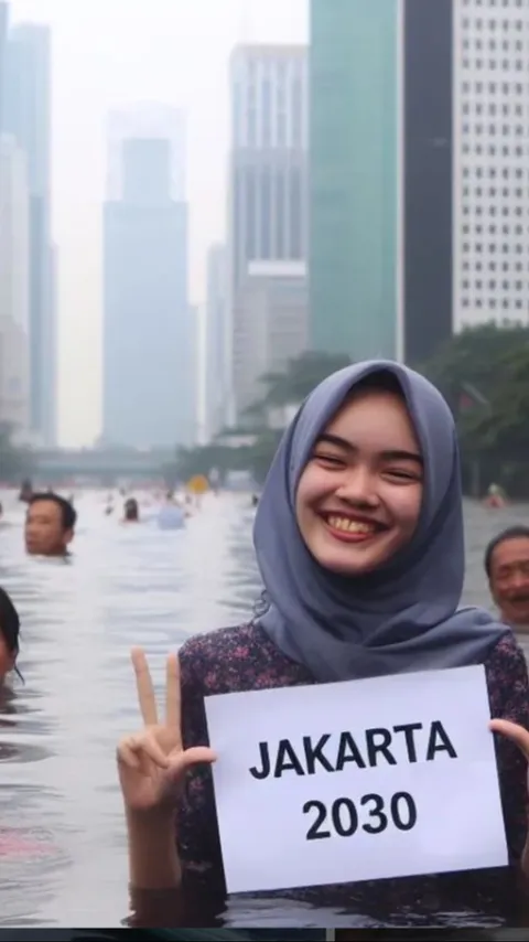 Viral Potret Jakarta di Tahun 2030 dengan Ilustrasi AI, Ibu Kota Digambarkan Tenggelam