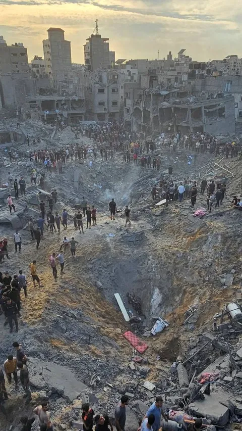 Video Detik-Detik Kamp Jabalia di Gaza Dihantam 6 Bom Israel, Banyak Anak-Anak Panik