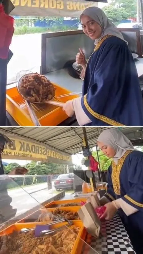 Viral Momen Wanita Lulusan Sarjana Dagang Pisang Goreng Pakai Toga, Alasan di Baliknya Bikin Haru