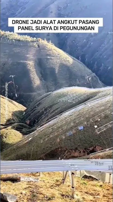 VIDEO: Drone Jadi Alat Angkut Pasang Panel Surya di Pegunungan