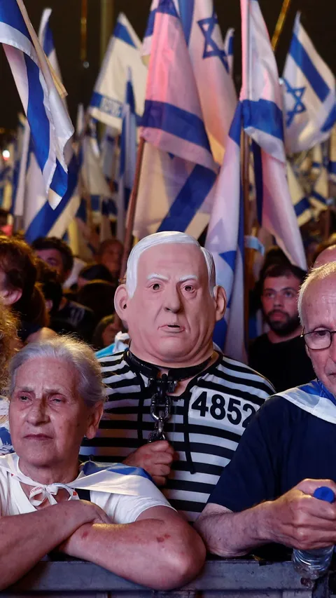 FOTO: PM Israel Masuk Rumah Sakit, Gelombang Puluhan Ribu Warga Menentang Benjamin Netanyahu Semakin Menggila