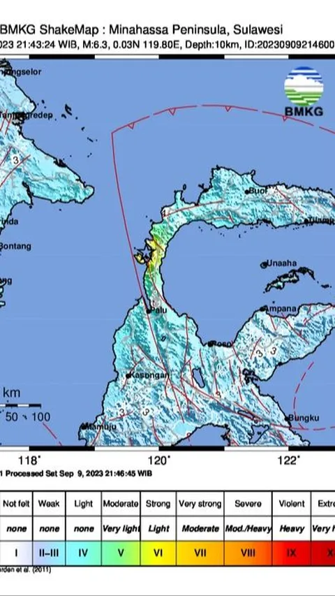 Gempa Bumi Magnitudo 6,3 Guncang Minahasa Sulawesi