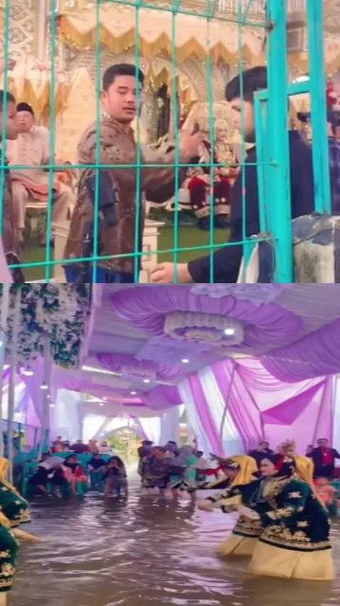 Viral Momen Pernikahan di Tengah Banjir, Aksi Para Penari Curi Perhatian