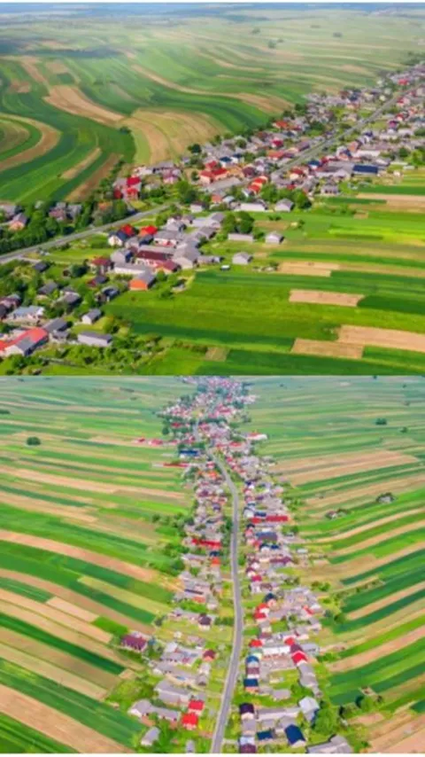 Desa Cantik di Polandia Ini Unik Banget, Rumah Warganya Berjejer di Pinggir Jalanan & Tepi Sawah Hijau