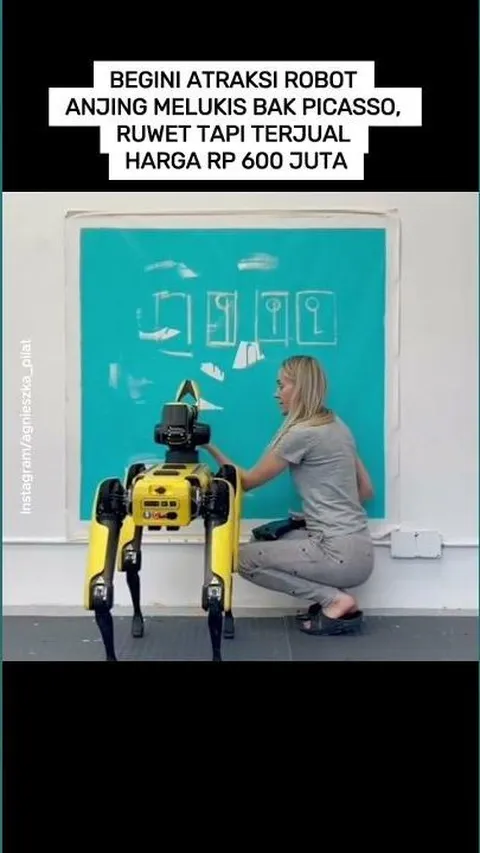 VIDEO: Begini Atraksi Robot Anjing Melukis Bak Picasso, Ruwet Tapi Terjual Harga Rp 600 Juta