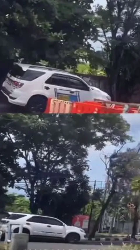 Viral Aksi Pengendara Mobil Nekat Terobos Trotoar karena Jalan Utama Ditutup, Bikin Geleng Kepala