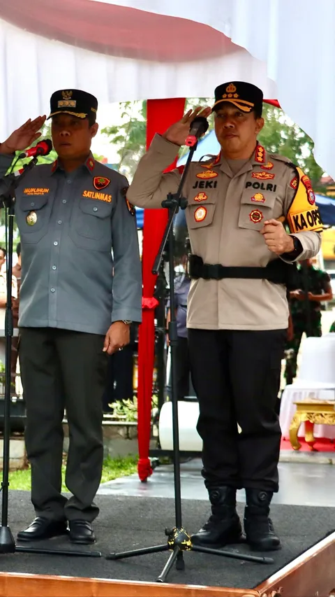 Satgas Linmas TNI-Polri Pekanbaru Apel Gelar Pasukan Demi Sukseskan Pemilu 2024