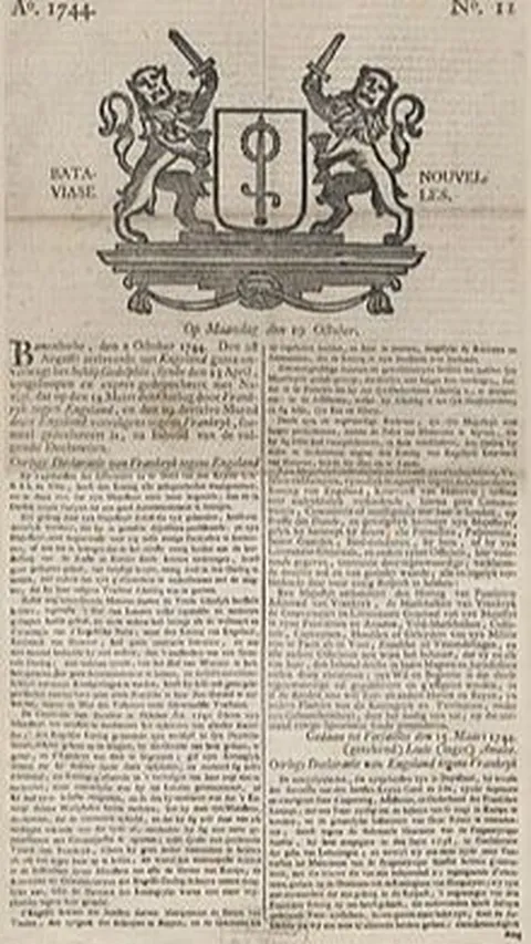 Bataviasche Nouvelles, Surat Kabar Pertama di Hindia Belanda yang Dicetak oleh VOC