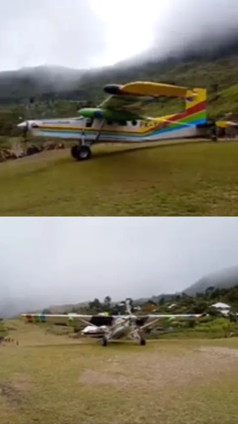 Bandaranya Ekstrem Pilotnya Bernyali, Penampakan Pesawat di Papua Jadi Taksi Warga