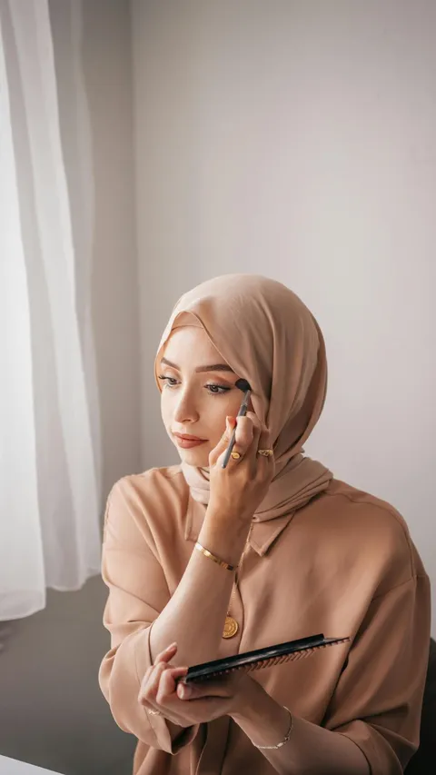 5 Tips Sederhana Tetap Cantik saat Lebaran, Makeup Flawless Tanpa Luntur ke Hijab