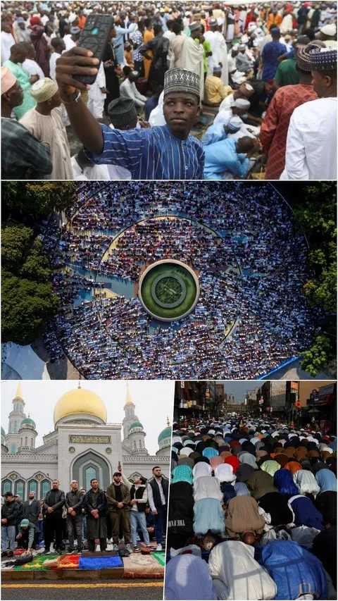 FOTO: Potret Umat Muslim Dunia Bersukacita Merayakan Hari Raya Idulfitri 1445 Hijriah