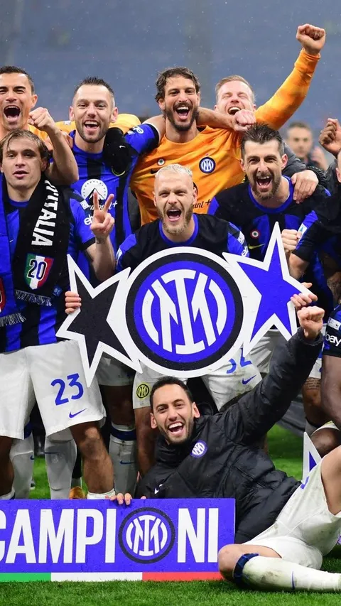 FOTO: Selebrasi Inter Milan saat Mengunci Gelar Juara Liga Italia Serie A 2023/2024