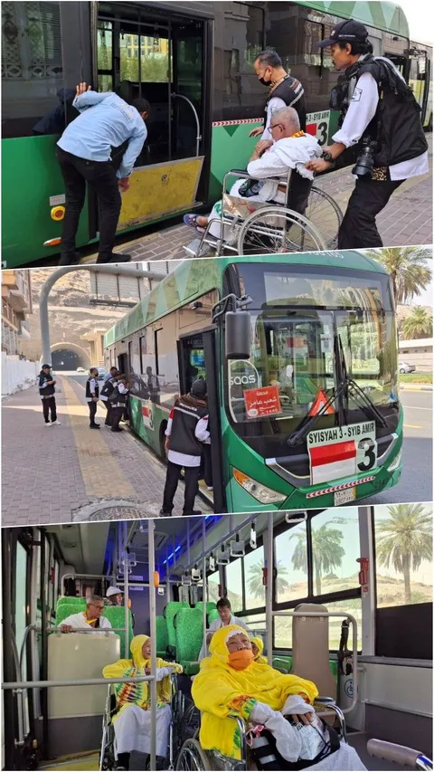 FOTO: Intip Kenyamanan Bus Shalawat Gratis Khusus Jemaah Haji Lansia dan Disabilitas Pengguna Kursi Roda di Makkah