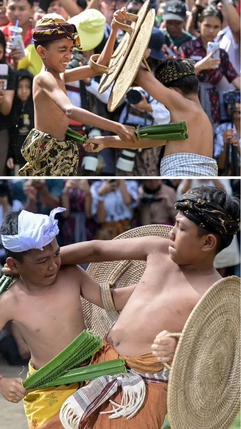 FOTO: Keseruan Perang Pandan, Tradisi Unik Warga Tenganan Bali untuk Hormati Dewa Perang