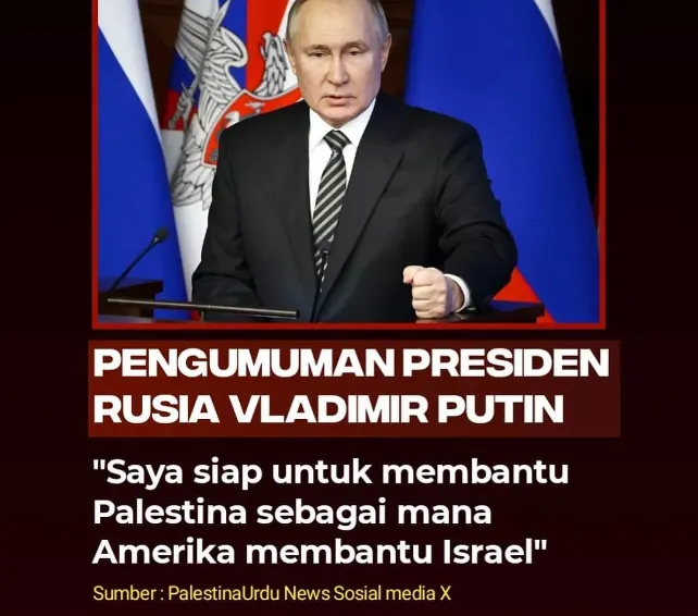Beredar Putin Umumkan Rusia Dukung Palestina, Begini Fakta Sebenarnya