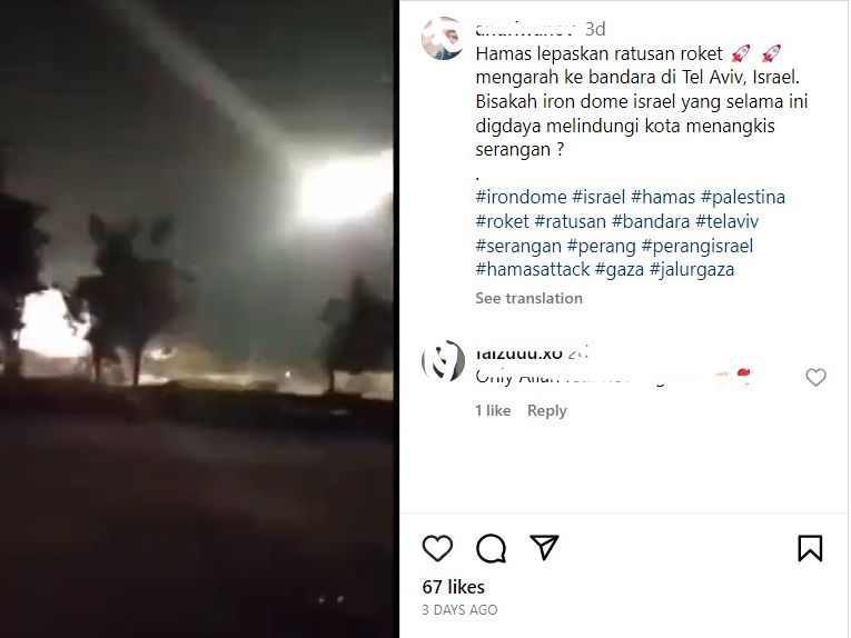 Video Diklaim Serangan Roket Hamas ke Bandara Tel Aviv Israel, Cek Faktanya