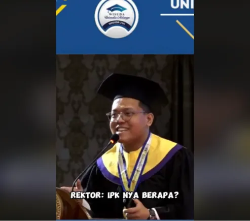 Pantun wisudawan ini sontak menjadi sorotan sang Rektor. Rektor UNAIR ini pun langsung menanyakan Indeks Prestasi Kumulatif (IPK) wisudawan tersebut. 