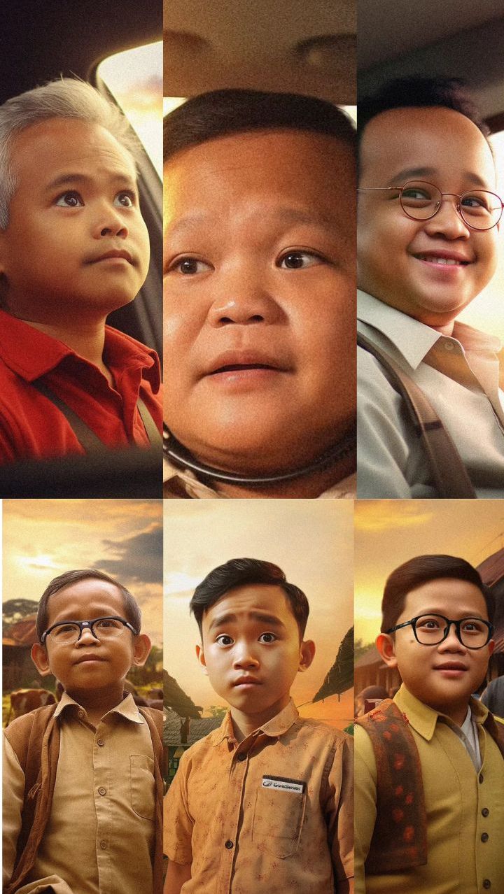 Ini Foto AI Masa Kecil Capres dan Cawapres, Siapa Paling Menggemaskan?
