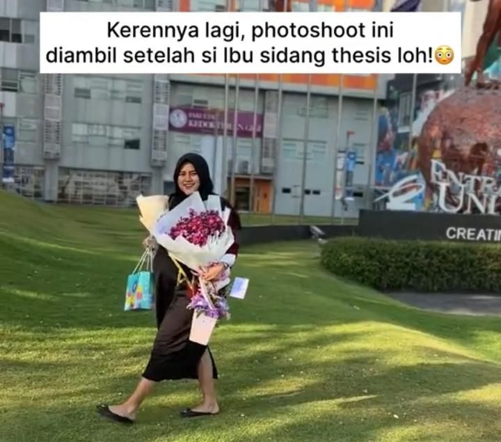 Hamil Tua, Wanita Ini Jalani Maternity Shoot dan Sidang Tesis di H-1 Melahirkan