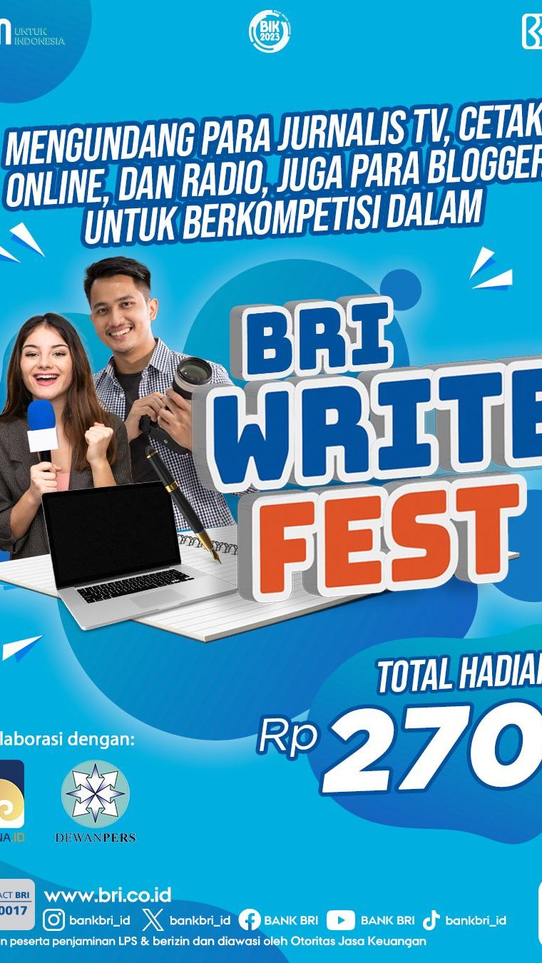 BRI Write Fest Digelar! Kompetisi Berhadiah Ratusan Juta hingga Berpeluang Dapat Beasiswa S2