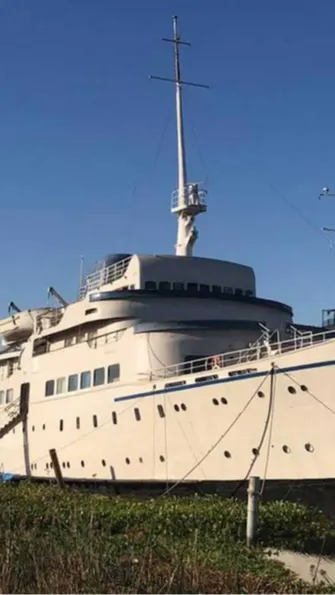 The yacht, built in Germany, was moored in the California Delta at the time, and the owner was looking to unload.