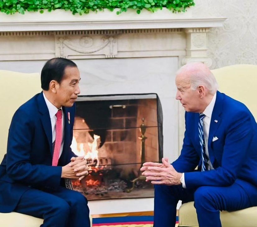 Jokowi salah satunya berbicara tentang kondisi di Gaza Palestina. Jokowi mendorong Amerika mendukung adanya gencatan senjata.